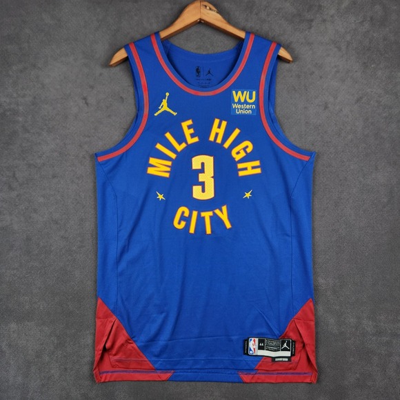 Denver Nuggets Bones Hyland 3 NBA Statement Jersey Mens 44 Blue